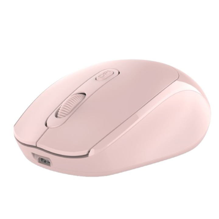 Mouse Wireless Dual-Mode, roz, ergonomic, silentios