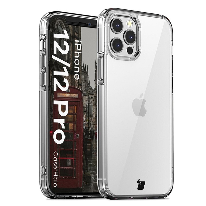 Калъф, Bizon Case Halo за iPhone 12 / 12 Pro, Прозрачен