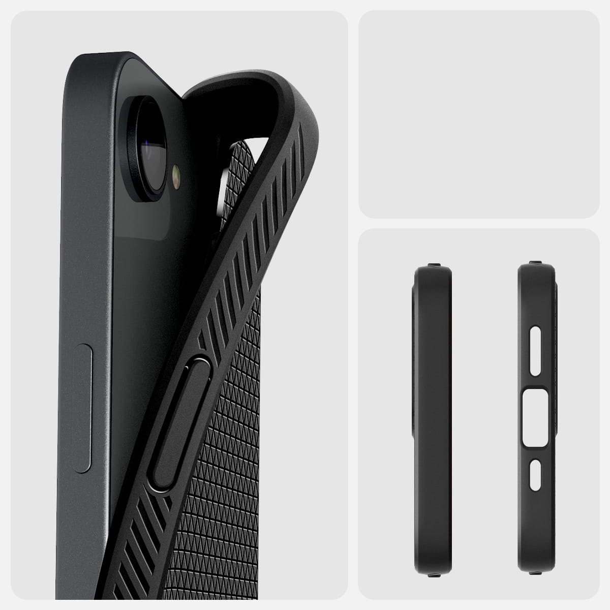 Husa telefon, Spigen, Pentru iPhone 16e, Negru, Liquid Air, Plastic