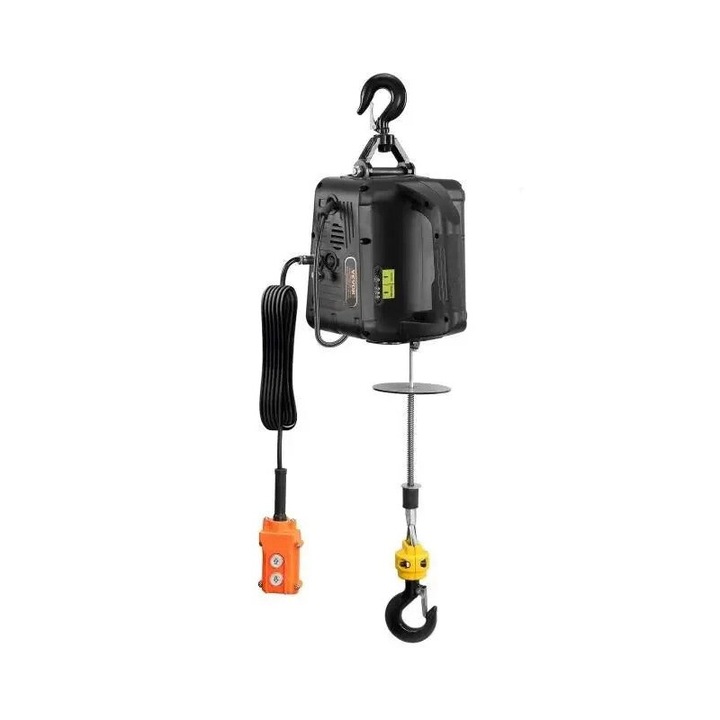 Elektromos emelő, VEVOR 1100 lbs kapacitás, 1500 W-os motor, 3 az 1-ben vezérlés, fekete