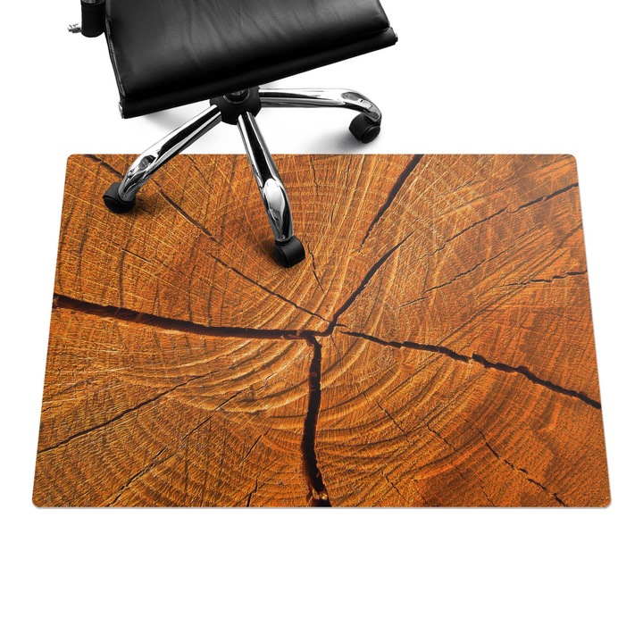 Szék szőnyeg, Wallfluent, Fa erezet, Narancssárga, 100x70 cm, 010250310010100030949