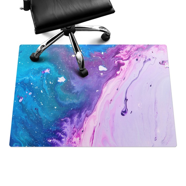 Padlóvédő székalátét, Wallfluent, Absztrakt hullám, Lila, 100x70 cm, 010250310010100075179