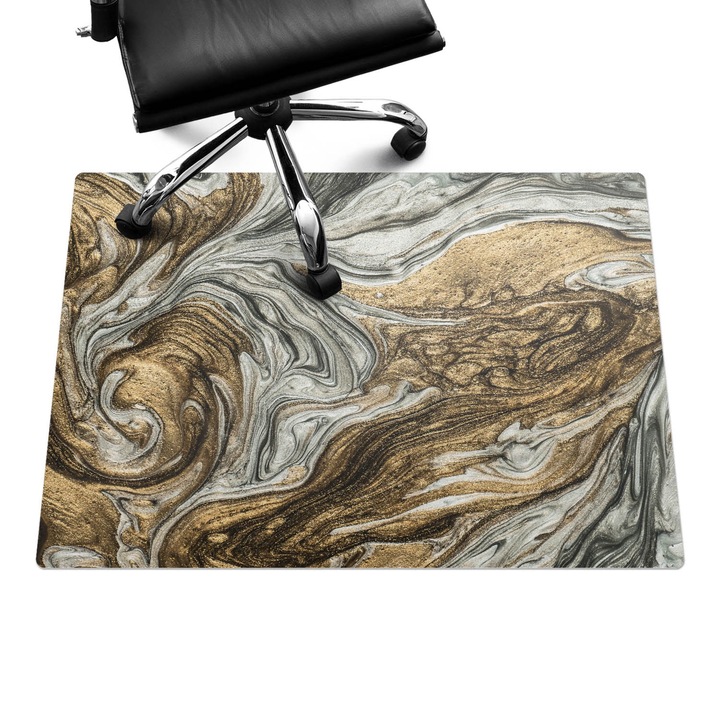 Padlóvédő székalátét, Wallfluent, Márvány kavarog, Barna, 100x70 cm, 010250310010100077416