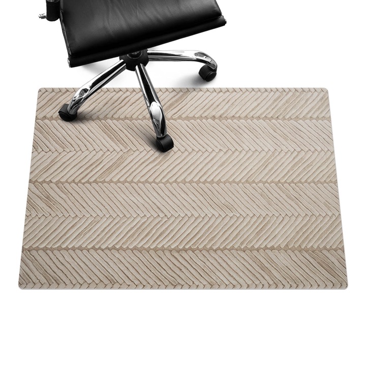 Szék szőnyeg, Wallfluent, Fonott halszálka mintás, Bézs, 100x70 cm, 010250310010100281984