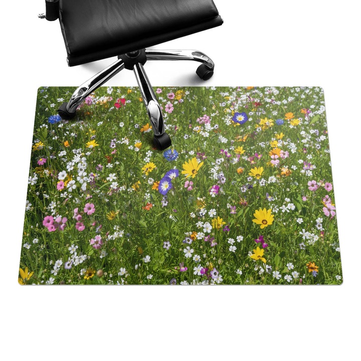 Székalátét, Wallfluent, Virágos rét, Zöld, 100x70 cm, 010250310010100282849