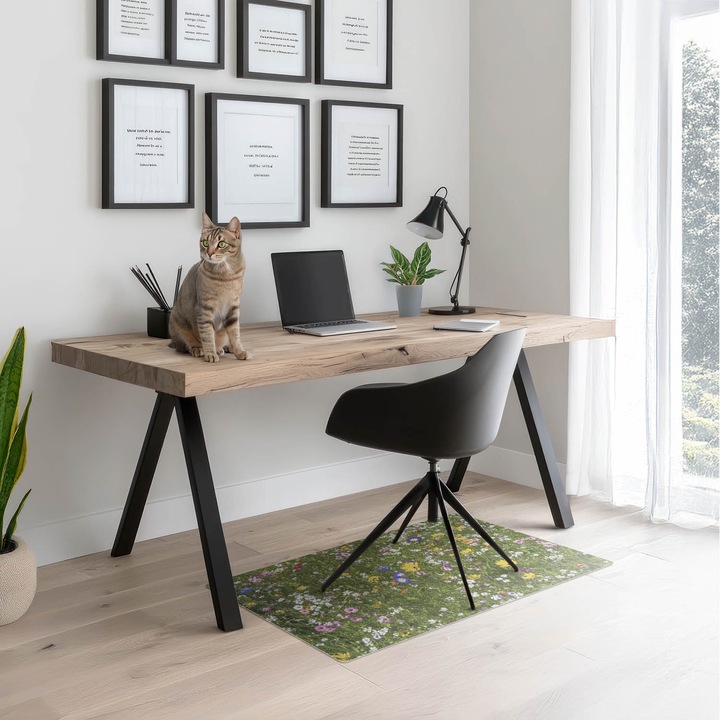 Székalátét, Wallfluent, Virágos rét, Zöld, 100x70 cm, 010250310010100282849