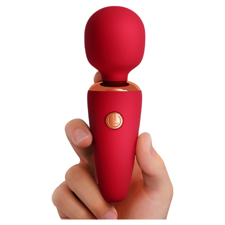 Mini vibrátor, 3 sebesség, 7 frekvencia, vízálló, piros, 100x30mm