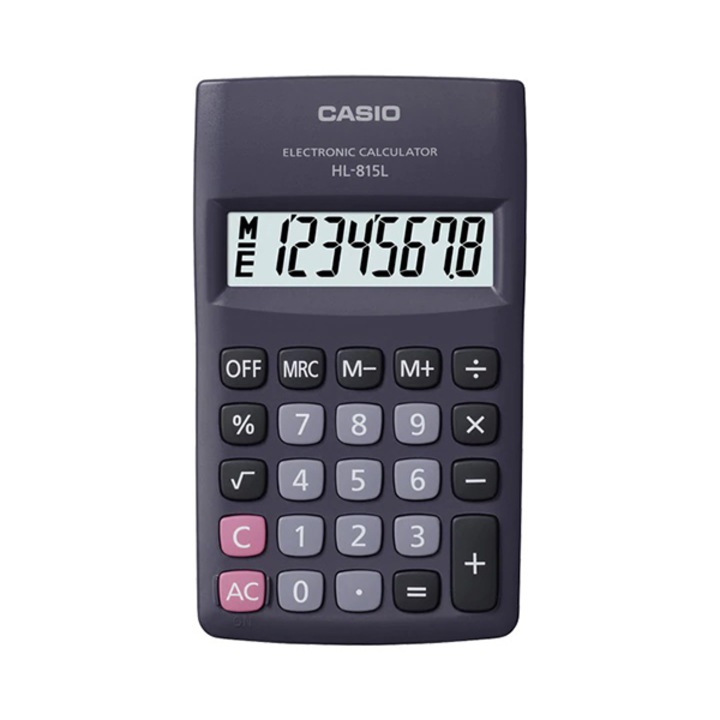 Калкулатор Casio HL 815L BK, 8 цифри, голям дисплей, черен цвят