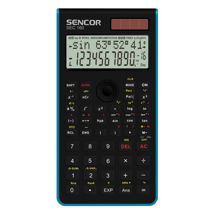 Calculator de birou, Sencor, 240 operatii matematice, Albastru