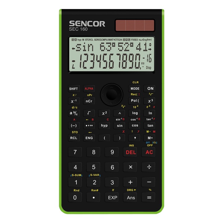 Calculator de birou, Sencor, 240 operatii, Verde
