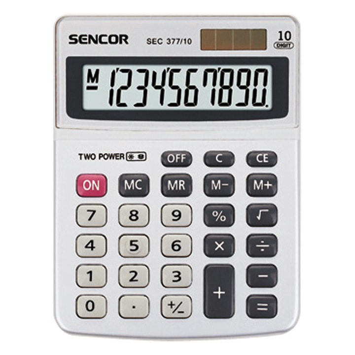 Sencor SEC 377/10 Számológép, 10 Számjegyű, Kijelző