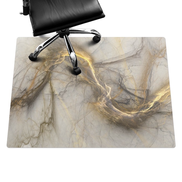 Irodai szék szőnyeg, Wallfluent, Éteri káoszvonalak, Bézs, 120x90 cm, 010250310020100030962