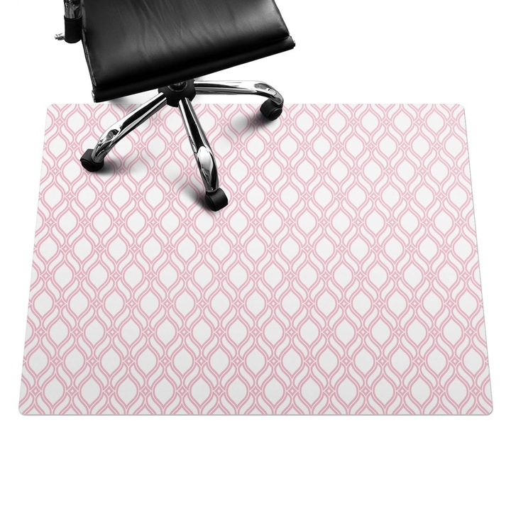 Székalátét, Wallfluent, Geometrikus retro minta, Rózsaszín, 120x90 cm, 010250310020100033373