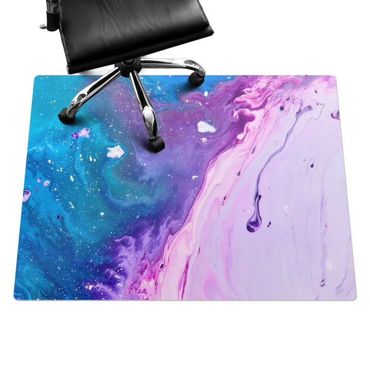 Padlóvédő székalátét, Wallfluent, Absztrakt hullám, Lila, 120x90 cm, 010250310020100075179