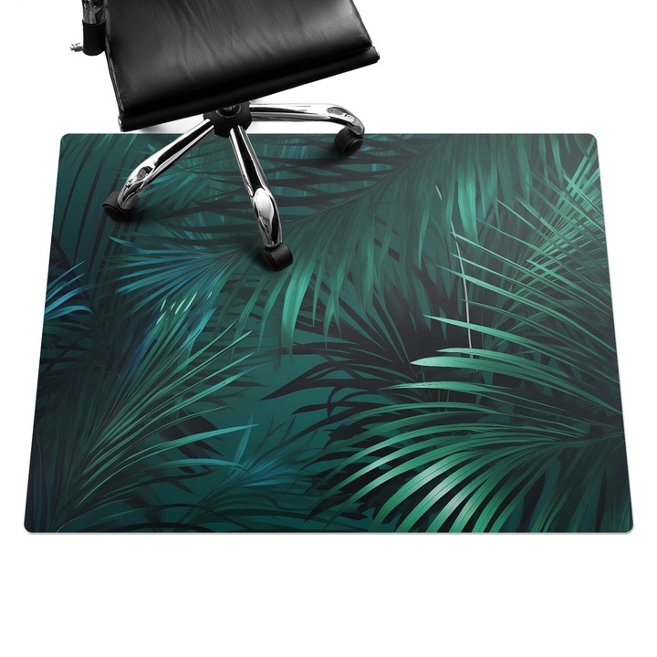 Szék szőnyeg, Wallfluent, Trópusi levelek, Zöld, 120x90 cm, 010250310020100088249