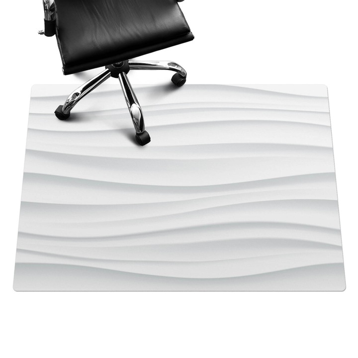 Székalátét, Wallfluent, Hullámos 3D vonalak, Fehér, 140x100 cm, 010250310030100088787