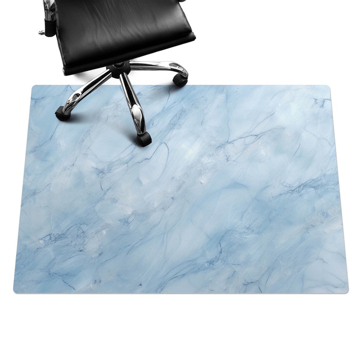 Íróasztal szék alátét, Wallfluent, Márvány textúra, Kék, 140x100 cm, 010250310030100282821