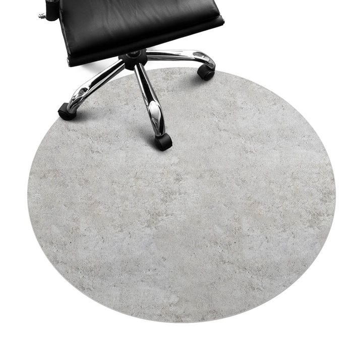 Szék szőnyeg, Wallfluent, Beton textúra, Szürke, fi100 cm, 010250310040000020858
