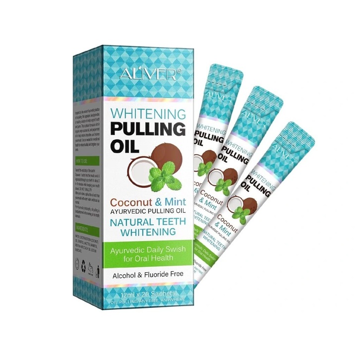 Aliver fogfehérítő olajkészlet 20 x 12 ml, alkoholmentes, vegán, természetes