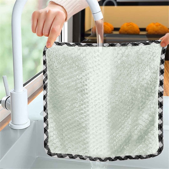 Комплект от 3 кухненски кърпи YANYXR памук 25x25см розов зелен бял