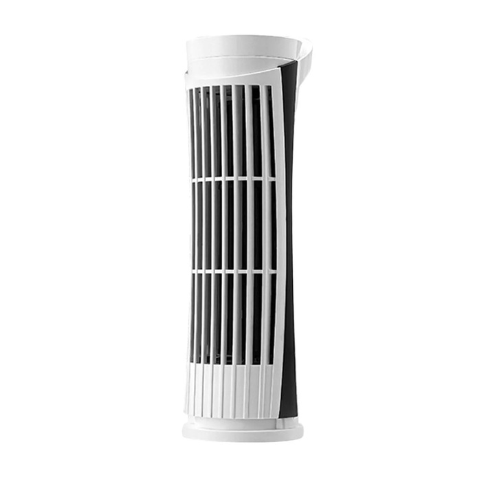Ventilator inteligent de birou, cu LED-uri, fara palete, alimentat prin USB, 2 viteze, oscilant, multicolor, 7.5x26cm