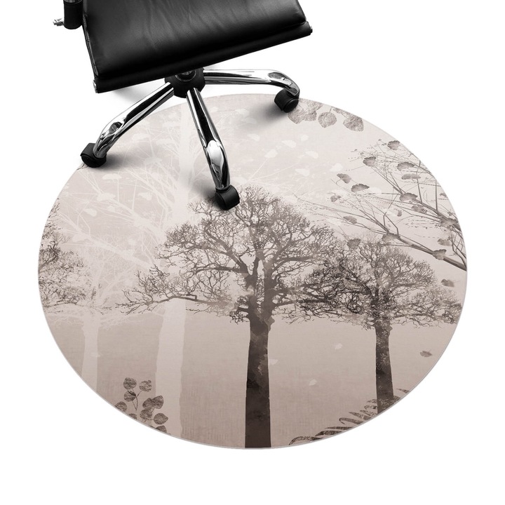 Szék szőnyeg, Wallfluent, Fás benyomás, Bézs, fi100 cm, 010250310040000282772