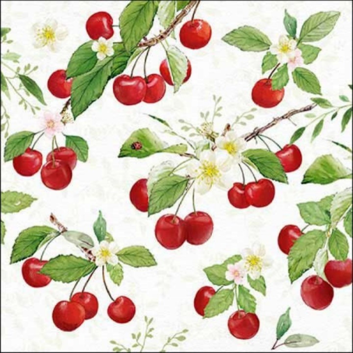Servetel hartie Ambiente Fresh cirese 33x33cm, 20buc