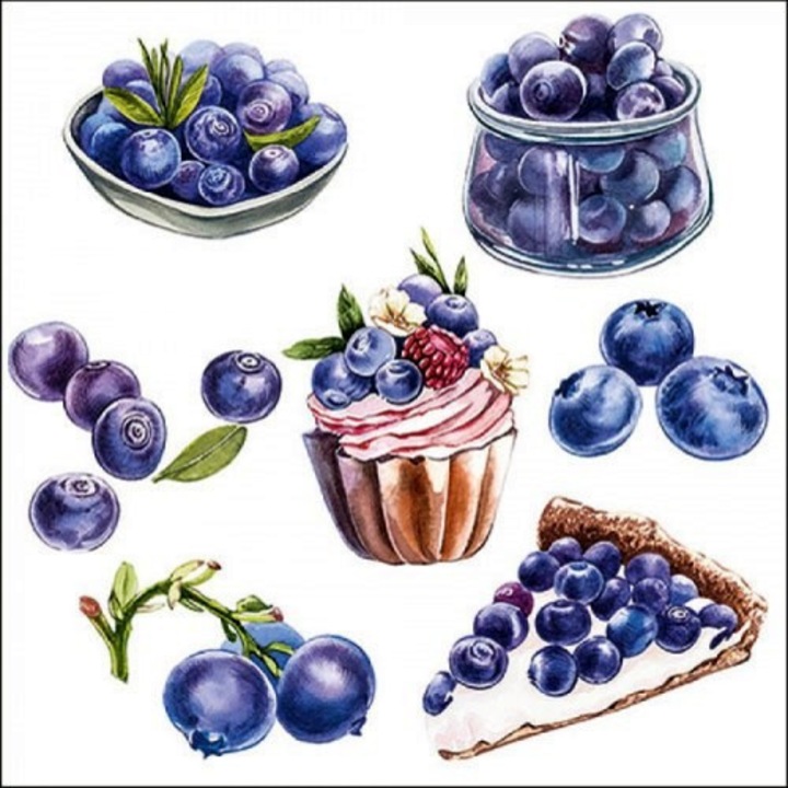 Servetel hartie Afine 33x33cm, 20buc
