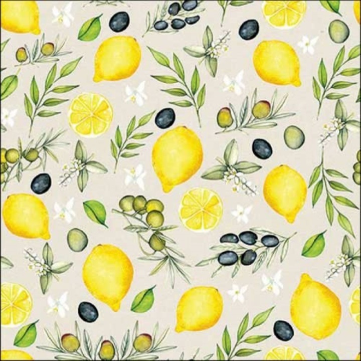 Servetel hartie Ambiente Masline si lamaie 33x33cm, 20buc