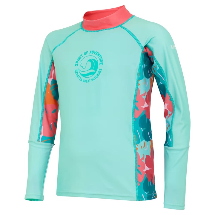 Rashguard Regatta pentru copii Hoku Aruba Blue, protectie ultravioleta UPF30, 7-8 ani