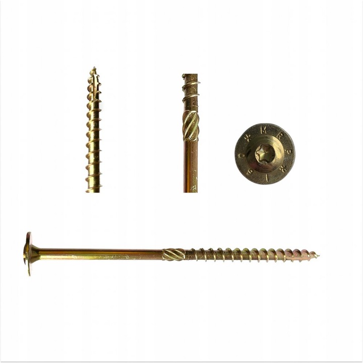 Комплект от 50 дърводелски винта за дърво, Bkshop, Torx, кръгла глава, поцинкована стомана, 8x320 mm