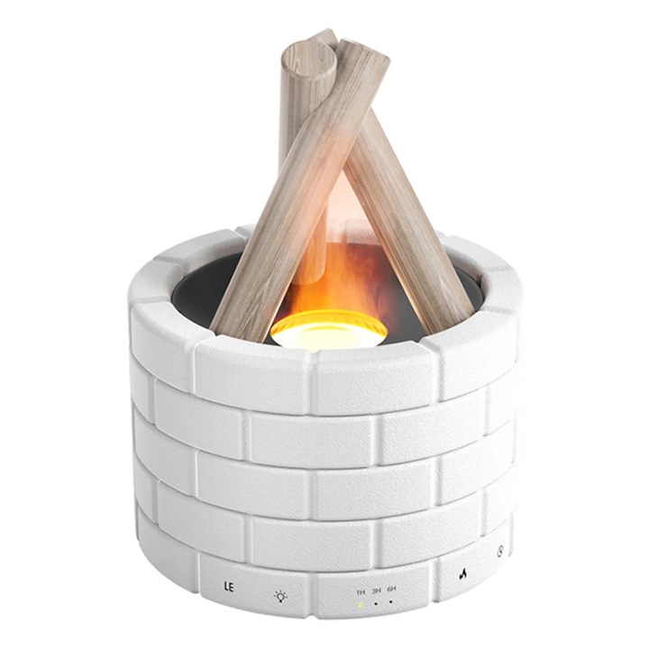 Difuzor de aroma Bonfire, 250ml, umidificator cu vapori reci, multicolor, auto-oprire