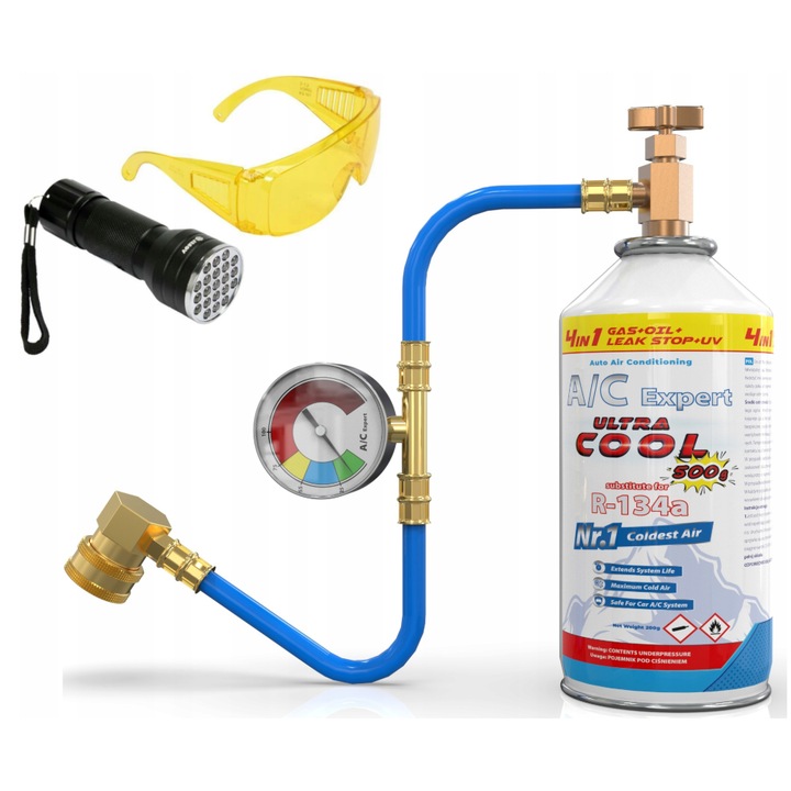 Комплект 7 в 1 за зареждане на автомобилна климатична система с R-134a агент AC EXPERT