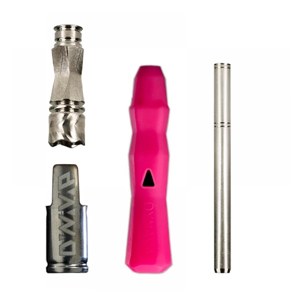 Vaporizator mecanic plante tutun VapCap The B DynaVap, argintiu-roz neon