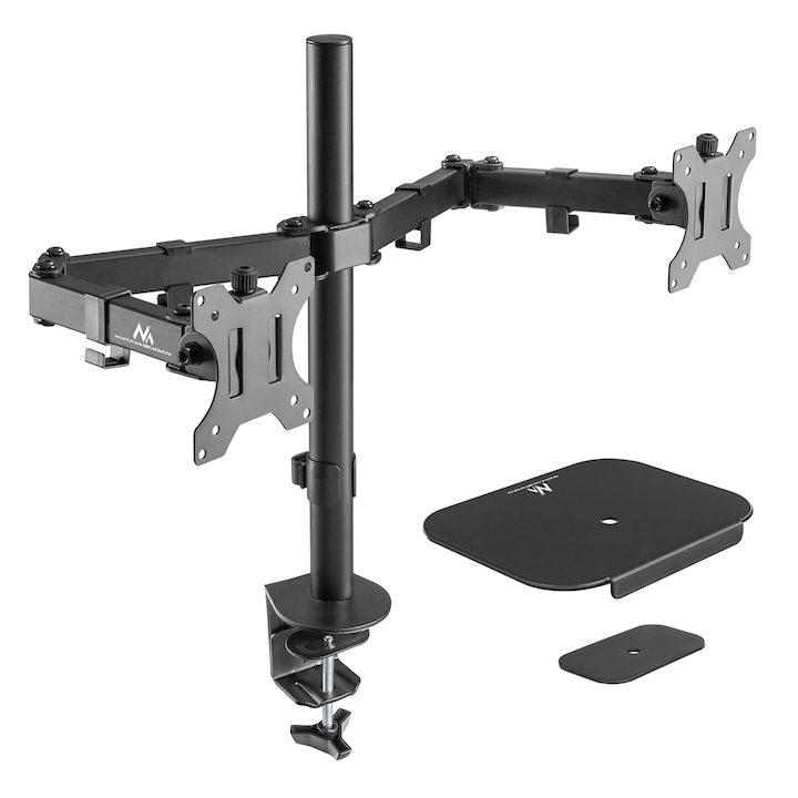 Maclean MC-884 Монтажен комплект за 2 монитора, с платка Maclean MC-929 VIES, 17-32", 2 x 8 kg, черен