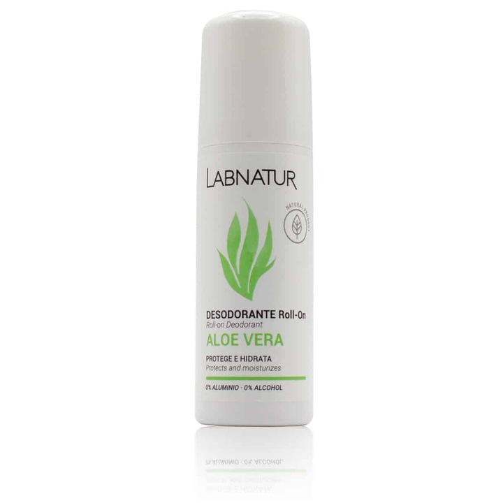 Deodorant Roll-On Cu Aloe Vera, Fara Aluminiu, Fara Alcool, Natural, Vegan, LABNATUR, 75ml