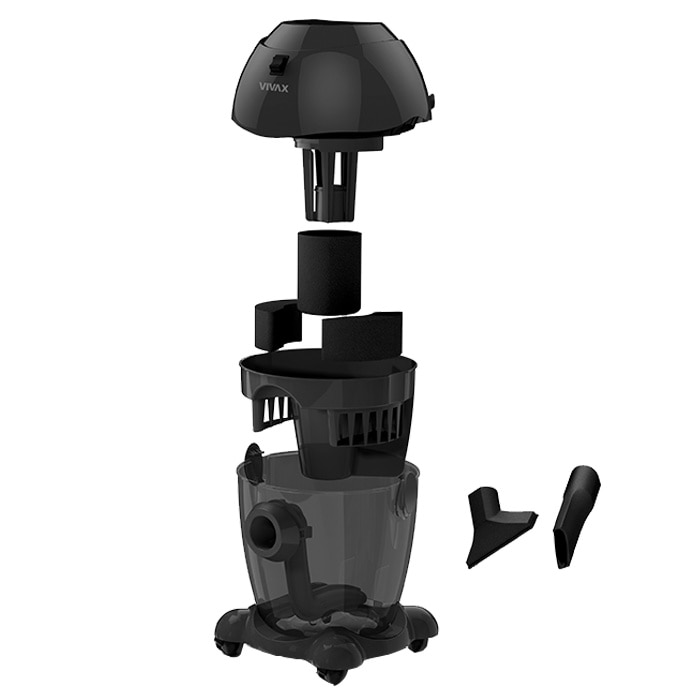 Aspirator fara sac Vivax VCW-2002B B2, 2000W, filtru Spongios, Negru