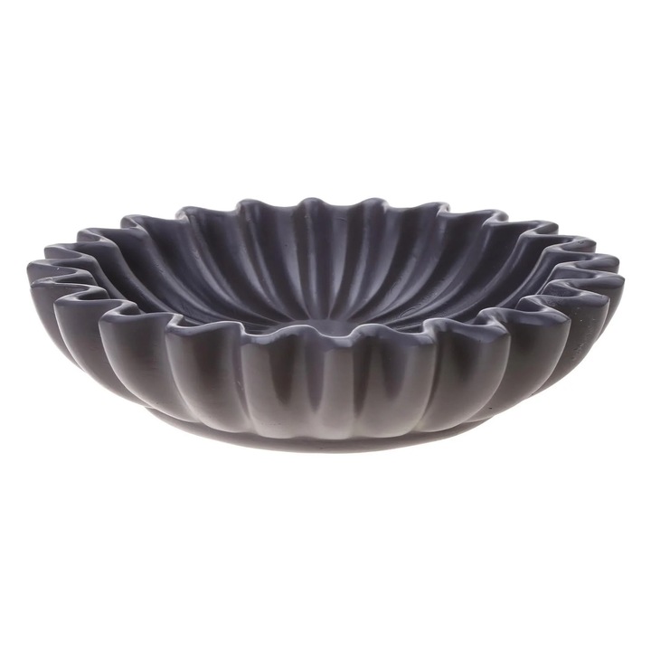 Bol decorativ, negru, 17cm, pentru living, organizator, pentru chei si flori