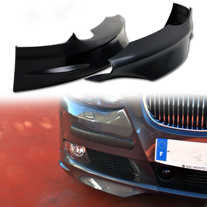 Prelungiri Bara fata Splitere tip Flapsuri compatibile BMW seria 3 coupe cabrio E92 E93 model 07-10 Non Facelift Plastic negru ABS Calitate Premium Potrivire perfecta