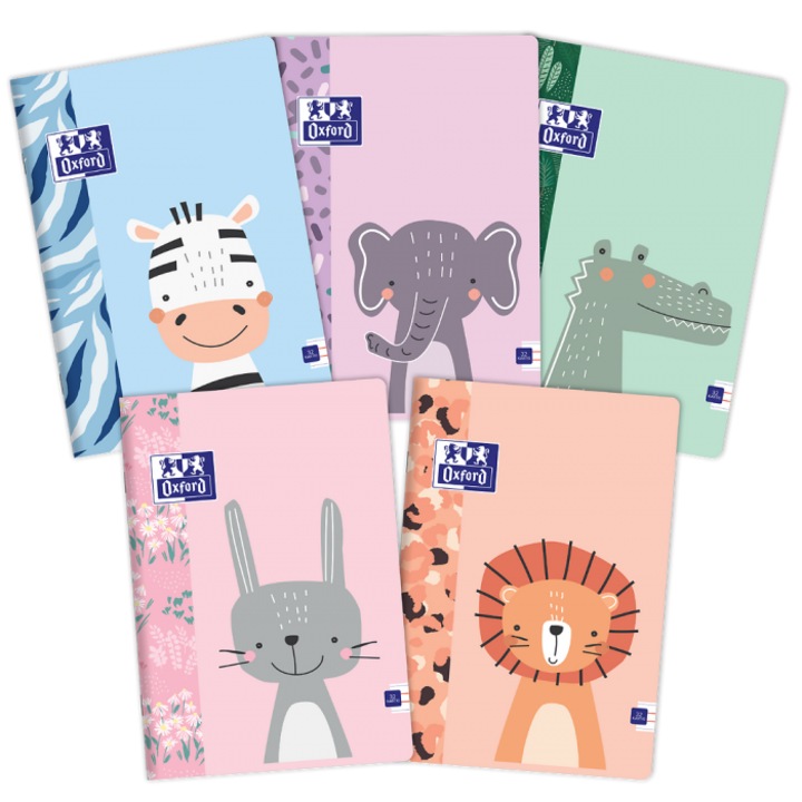 A5 füzetek, Oxford művészeti papír, 32 lap, 3 színes vonal, 10 darabos készlet, 145x205mm