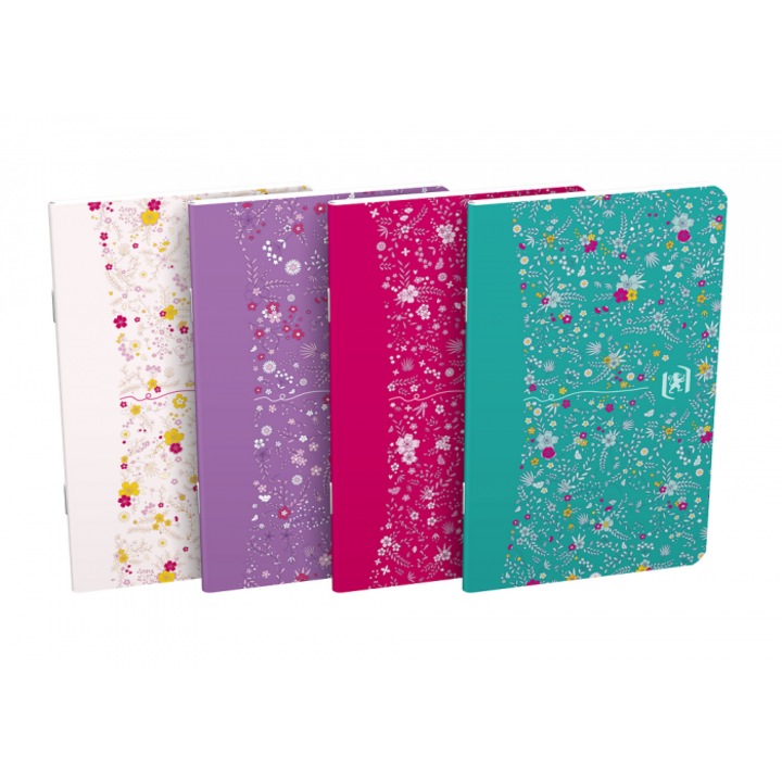 Caiete A6, Oxford art pap, 30 foi, 90g/m2, floral, set 10 bucati, 9x14 cm