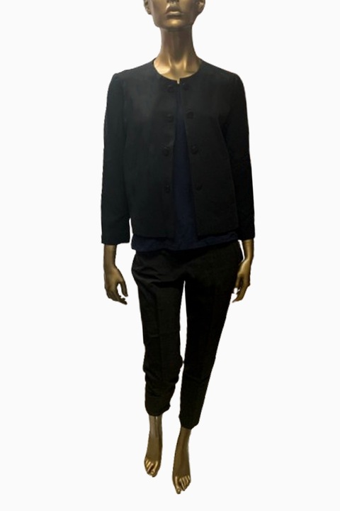 Női kabát ETAM V Bianca 477168, Dekoratív gombok, Kapcsolás nélkül, Két zseb, Fekete, Fekete