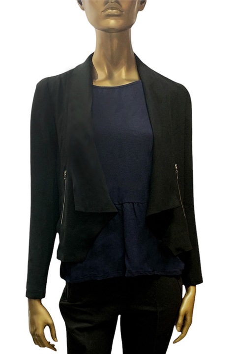 Дамско сако ETAM V Nacyra 478656, Пролетно, Късо, Без закопчаване, Два джоба, Черен, Черен