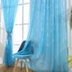 Cortina de fereastra tulle cu fulgi de zapada, 100cm x 200cm, multicolor, set 1 bucata