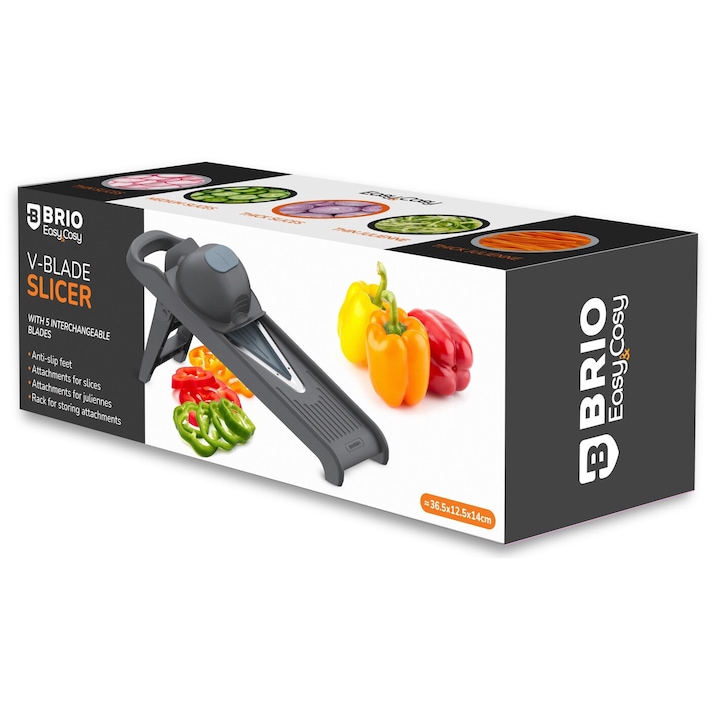 Răzătoare Brio Easy Cosy, cu 5 accesorii, 36.5x12.5x14cm