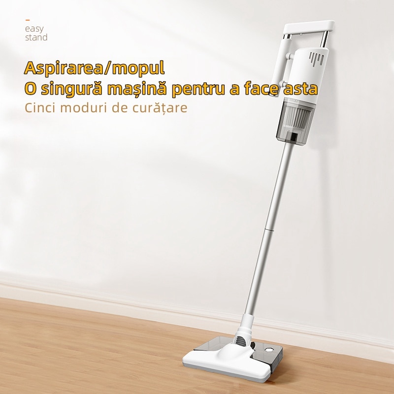 Aspirator fara fir, 120W, 5 moduri de curatare, aspiratie puternica, umed si uscat, corp usor, detasabil si lavabil, alb