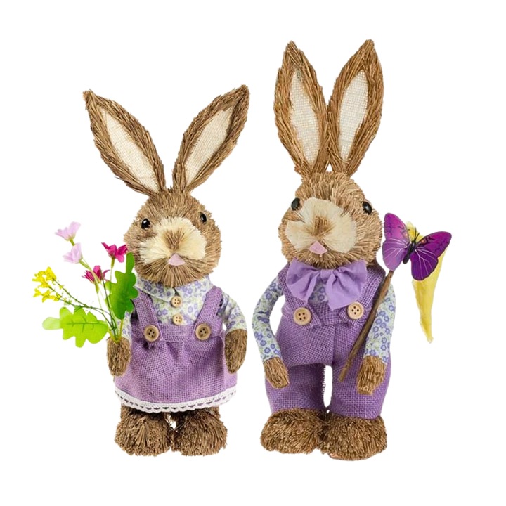 Set decorativ iepurasi de Paste Berryshop® 36 cm Purple Butterfly