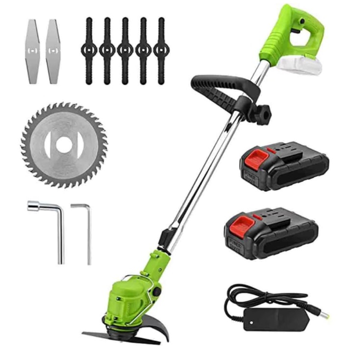 Motocoasa electrica pentru Gradinarit, 2 acumulatori 48V, 1 statie incarcare, 18.000 RPM, multiple moduri de taiere, brat ajustabil, accesorii incluse, autonomie mare