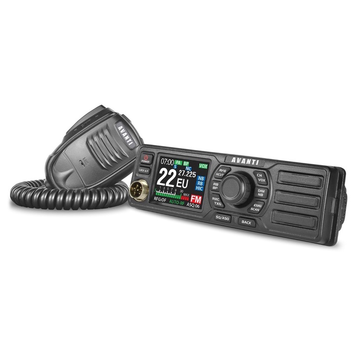 Statie Radio CB Avanti Totale 12/24v incastrabila rack DIN1 msr