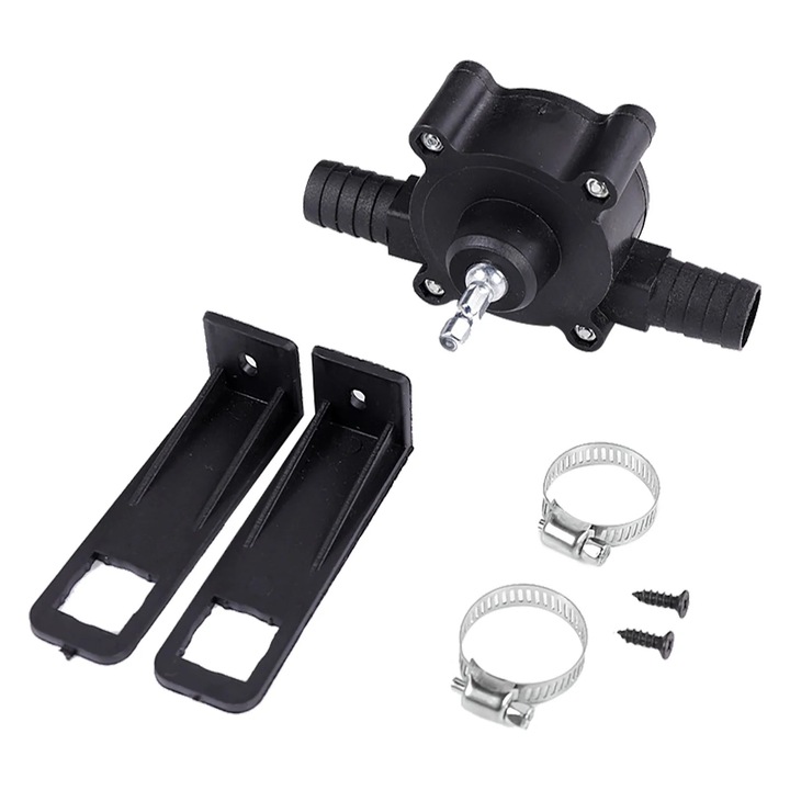 Pompa electrica portabila pentru transfer ulei si apa, negru, 13x9x7.5cm